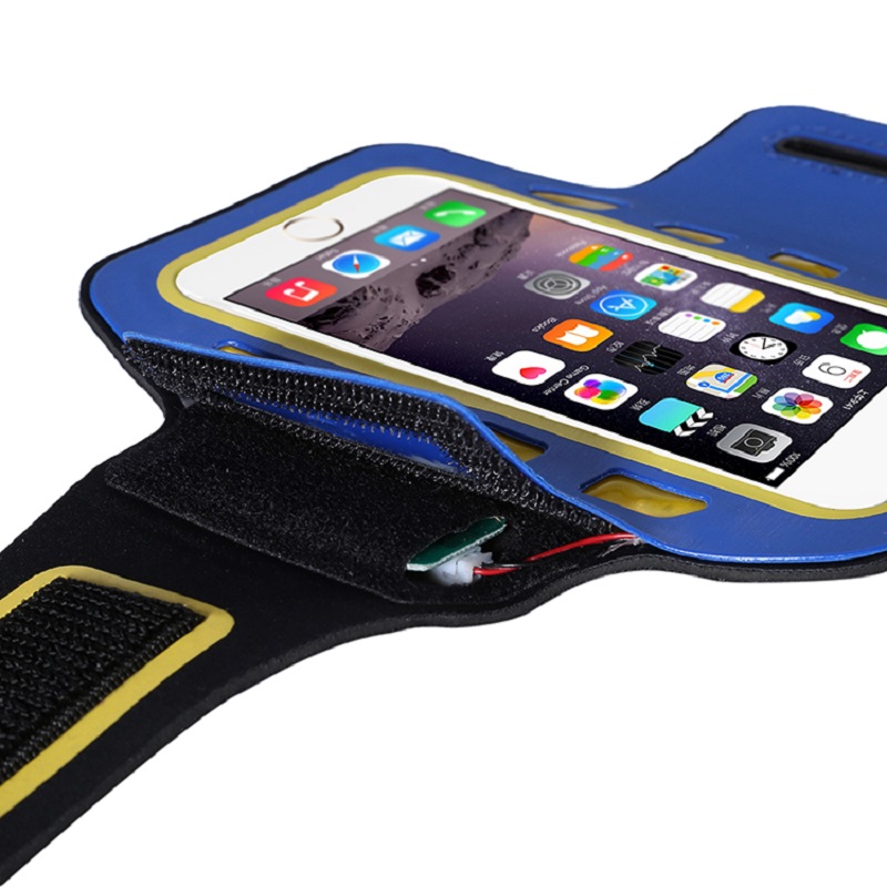 Gratis monster kan worden aangepast Running Sports LED Light Black Armband Telefoon mobiele telefoon tas
